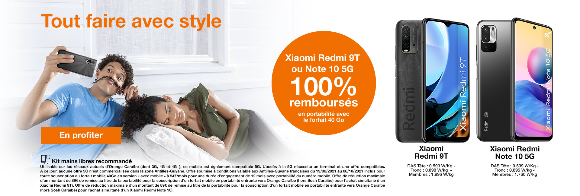 Tout faire avec Style, Xiaomi Redmi 9T ou Note 10 5G 100% remboursés en portabilités avec le forfait 40Go.