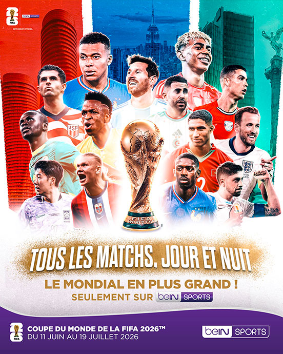 Tous les matchs, jour et nuit. Le mondial en plus grand seulement sur beIN SPORTS